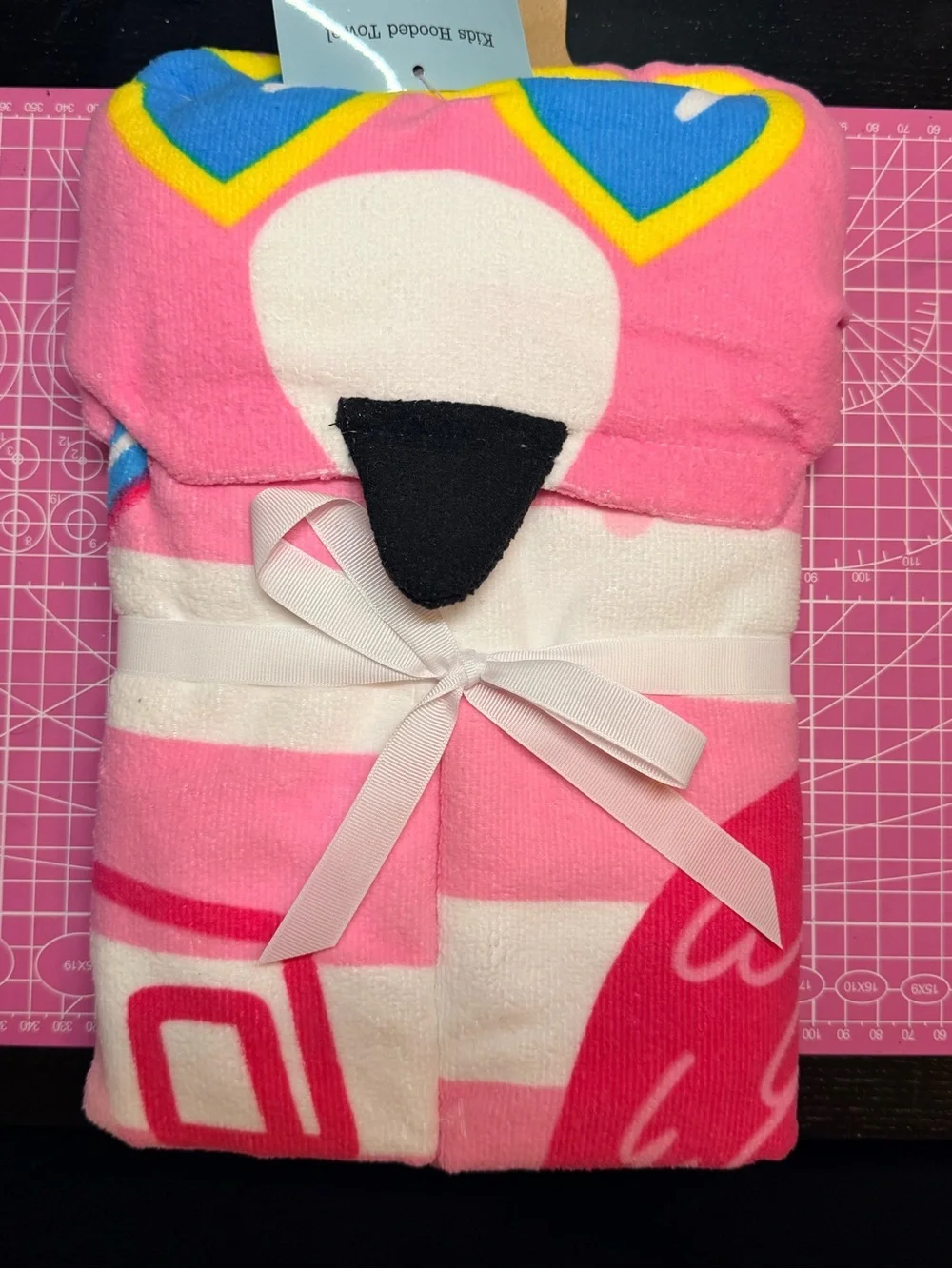 Pink Flamingo Hooded Fleece Towel